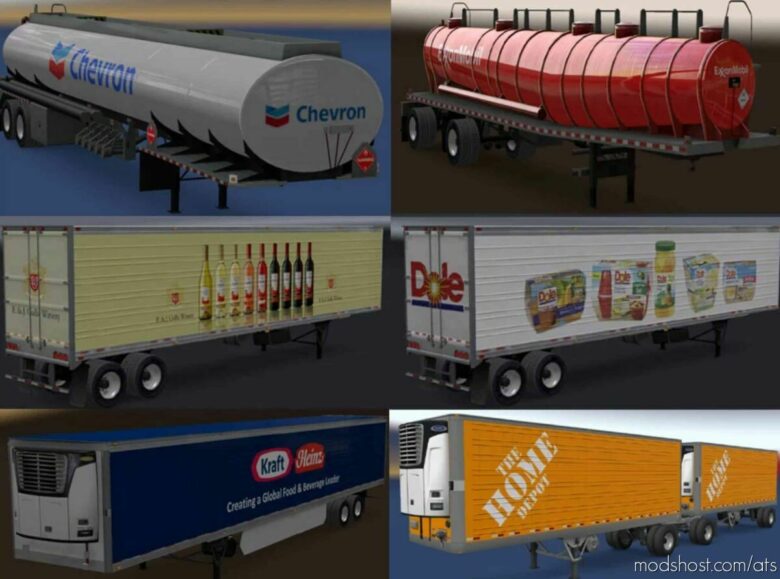 ATS Skin Mod: Real Companies & Trailers Pack V2.2 (Featured)