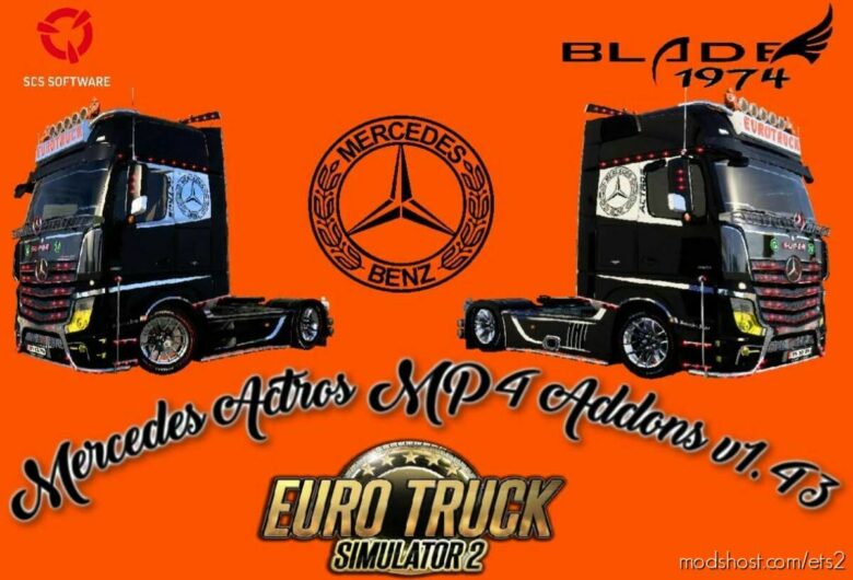 ETS2 Mercedes-Benz Part Mod: Mercedes Actros MP4 Addons V2 1.43 (Featured)