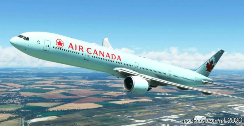 MSFS 2020 Canada Mod: AIR Canada “2005 Livery” “ICE Blue” Captainsim 777-300ER (Featured)