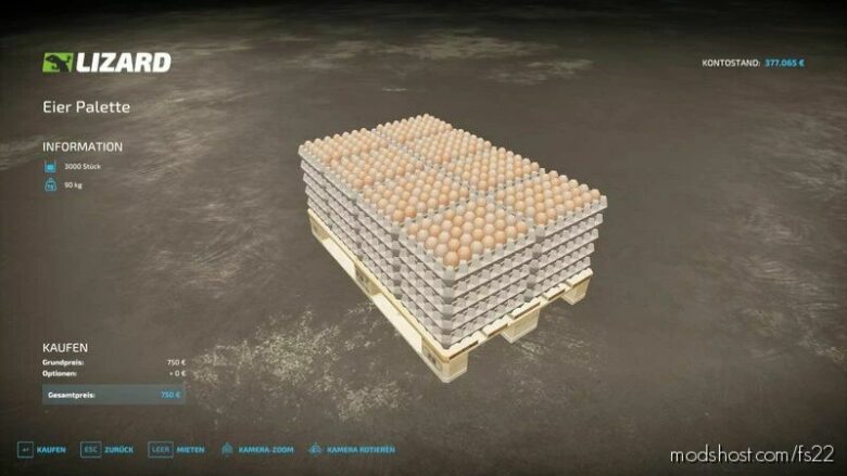 FS22 Object Mod: Eggs Pallet V1.1 (Featured)