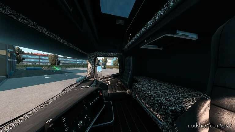 ETS2 RJL Mod: Scania RJL Topline Interior Grey Plusch Danish 1.43 (Featured)