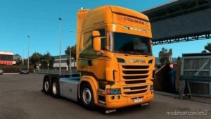 ETS2 RJL Interior Mod: Scania RJL Topline Yellow Plusch Danish 1.43 (Featured)