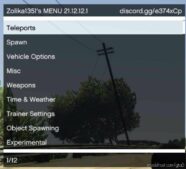 GTA 5 Script Mod: Zolika1351’s Trainer 21.12.16.1 (Image #6)