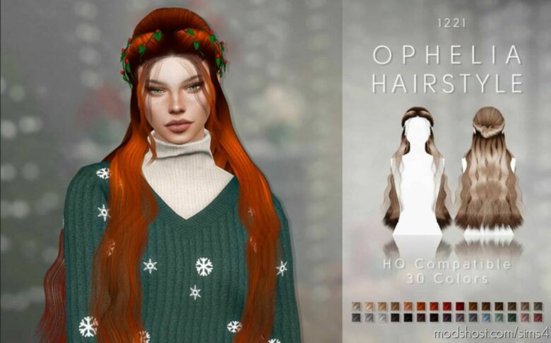 Sims 4 Female Mod: Ophelia Hairstyle (Featured)