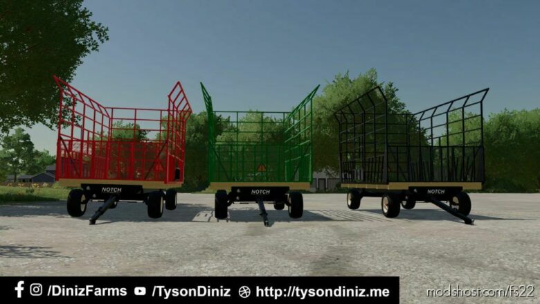 FS22 Trailer Mod: Notch Thrower Rack Wagon (Featured)