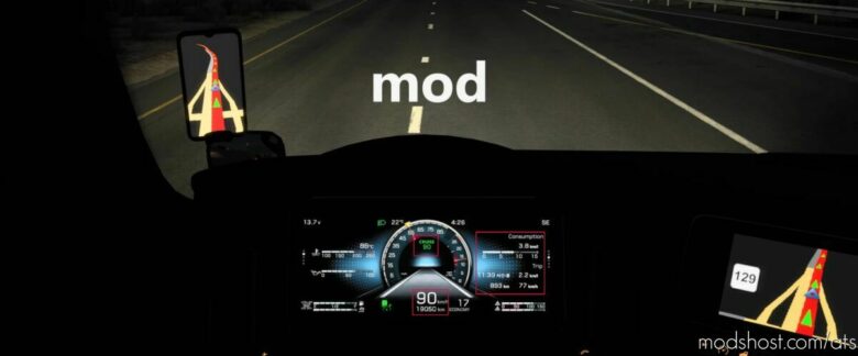 ATS Interior Mod: SCS Cascadia Custom Digital Dashboard V1.1 (Featured)