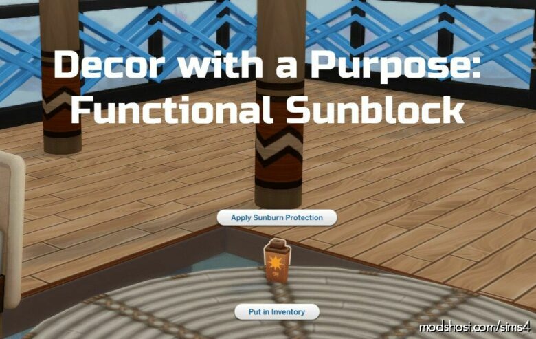 Sims 4 Object Mod: Decor With A Purpose: Functional Sunblock (Featured)