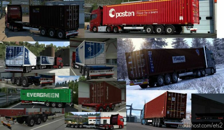 ETS2 Krone Trailer Mod: BOX Liner Eltu5 Plus Rework - 45FT Chassis, Ownable Containers And More! (Featured)