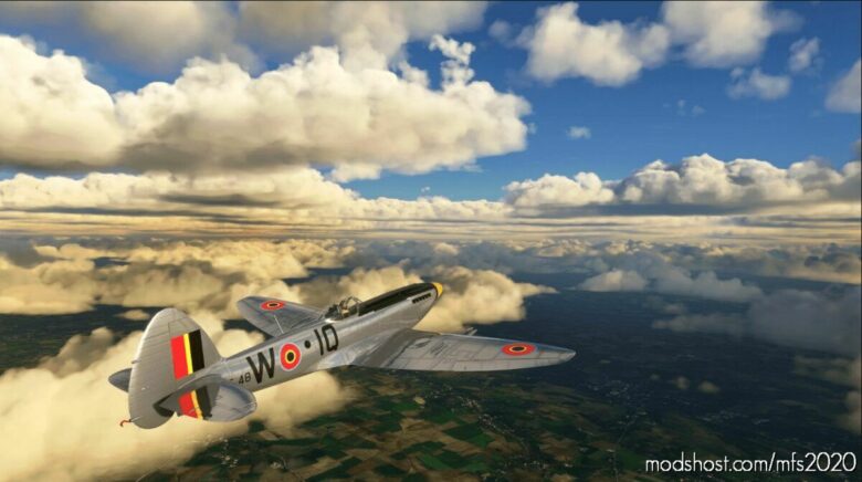 MSFS 2020 Spitfire Livery Mod: Supermarine Seafire MK.47 Belgian AIR Force IQ-W (Featured)