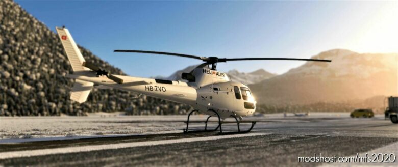 MSFS 2020 8K Hicopt Mod: (8K) Airbus H125 – Hb-Zvo “Heli Alps” (Featured)