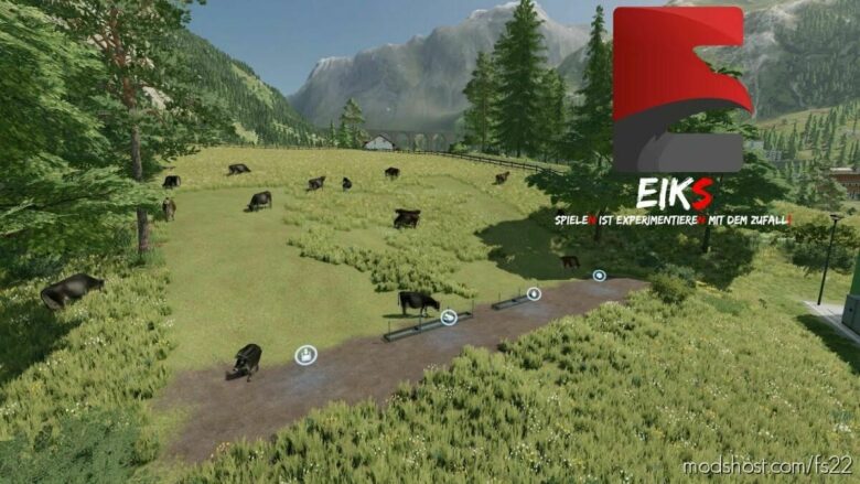 FS22 Placeable Mod: Free Range Cows (Featured)