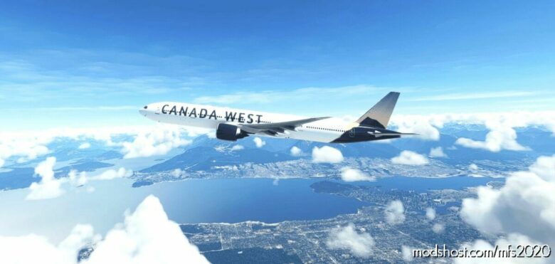 MSFS 2020 Canada Livery Mod: Captainsim 777-300 – Canada West 8K Fictional (Featured)