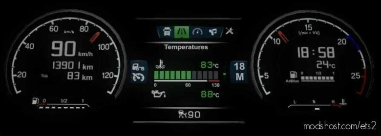 ETS2 Scania Interior Mod: 2016 S & R Custom Dashboards V1.8.1 1.43 (Featured)