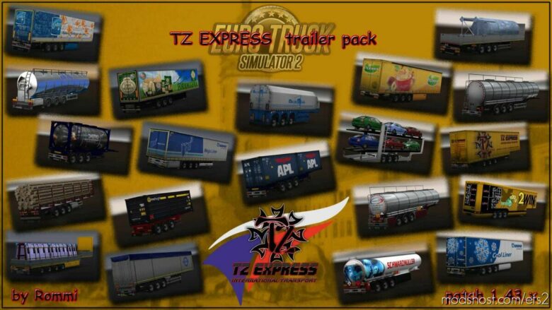 ETS2 Mod: TZ Express Trailers Pack V1.43 (Featured)