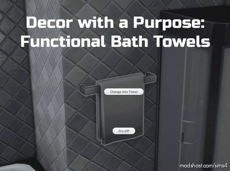 Sims 4 Object Mod: Decor With A Purpose: Functional Bath Towels (Featured)