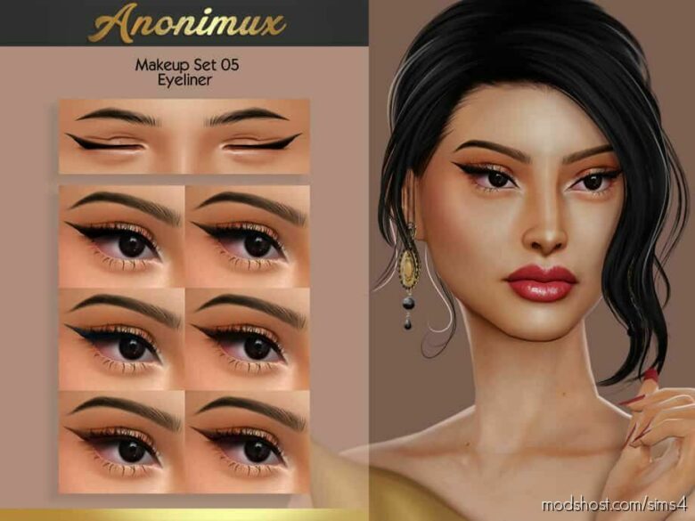 Sims 4 Eyeliner Mod: Makeup SET 05 – Eyeliner (Featured)