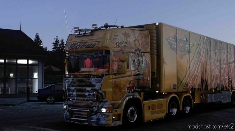 ETS2 Scania Truck Mod: Ristima Tiger V8 Kogel Holland Trailer Pack 1.43 (Featured)