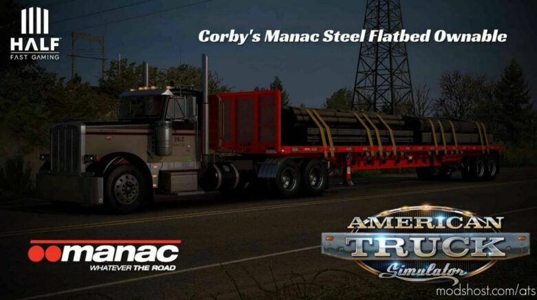 ATS Mod: Manac Steel Flatbed Trailer V1.4 By Corby 1.43 (Featured)