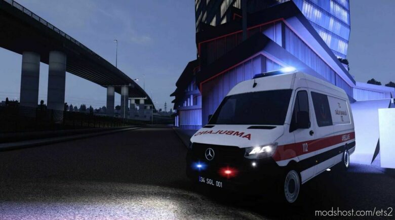 ETS2 Mercedes-Benz Car Mod: Mercedes Spri̇nter 2021 Ambulance 1.43 (Featured)