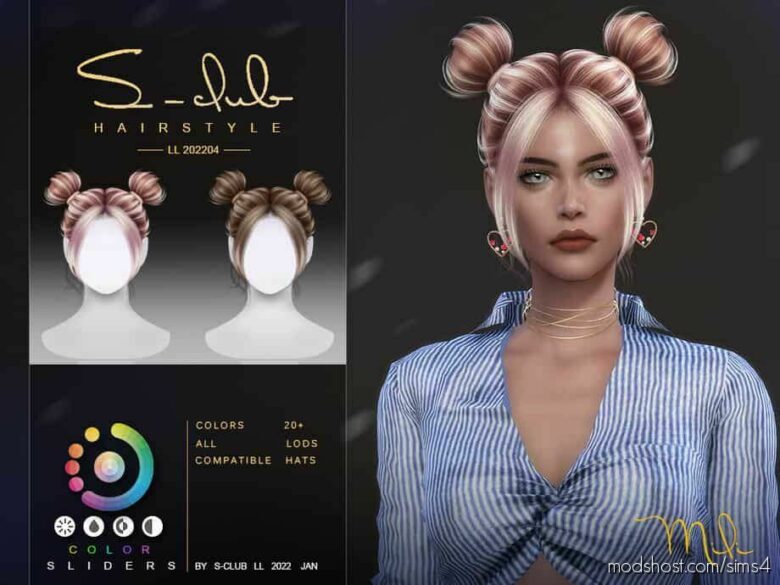 Sims 4 Female Mod: Short Hair With Double Buns (Featured)