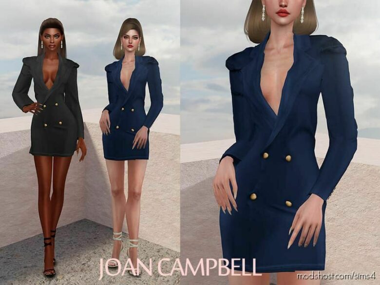 Sims 4 Clothes Mod: Penelope Oversize Jacket (Featured)