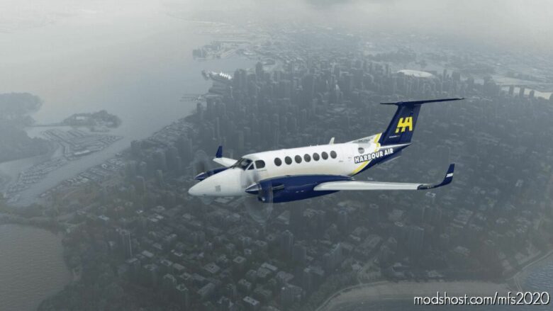 MSFS 2020 8K Livery Mod: King AIR 350 – Harbour AIR (Featured)