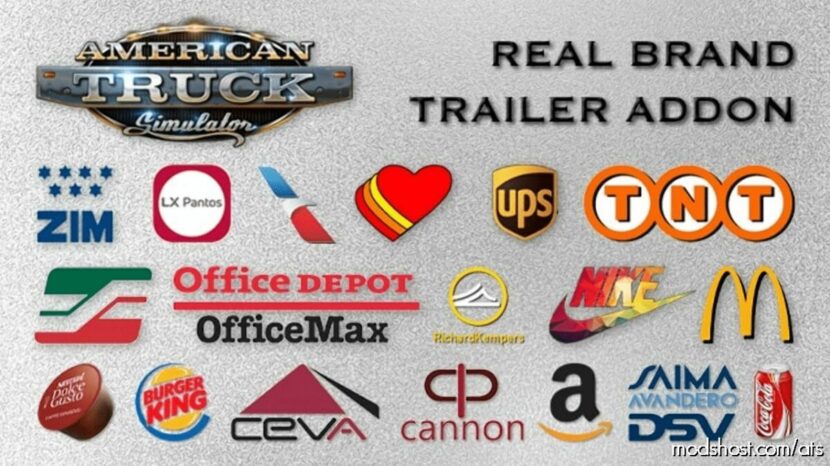 ATS Mod: Real Brands AI Trailer Addon V2.0 (Featured)