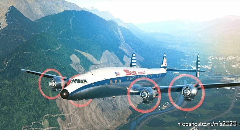 MSFS 2020 Lockheed Livery Mod: Slick Airlines Super G Constellation (Featured)