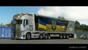 ETS2 Krone Skin Mod: Ukraine NO WAR Trucks & Trailers 1.43 (Featured)