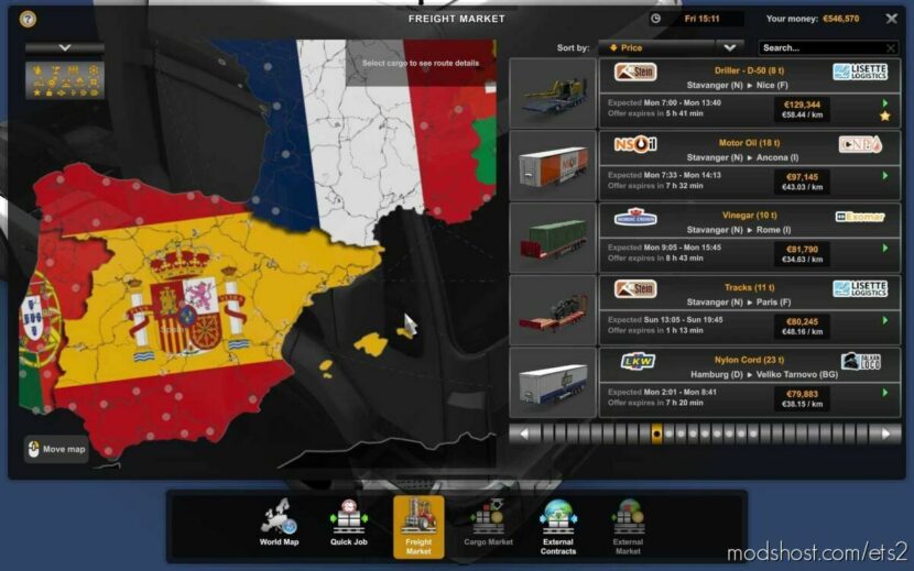 ETS2 Mod: Europe Map Background With Flags (Featured)