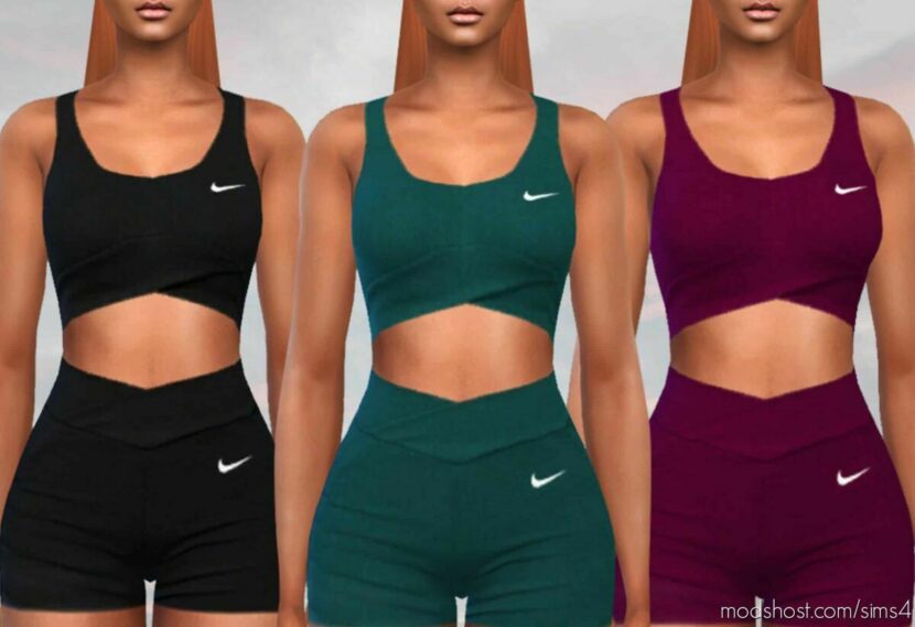 Sims 4 Female Set Mod: Full Body Tights Athletic Outfits (Featured)