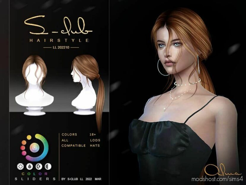 Sims 4 Female Hair Mod: Long Straight Ponytail (Featured)