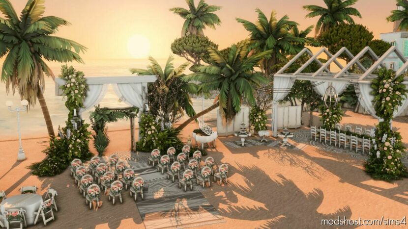 Sims 4 House Mod: Beach Wedding – NO CC (Featured)