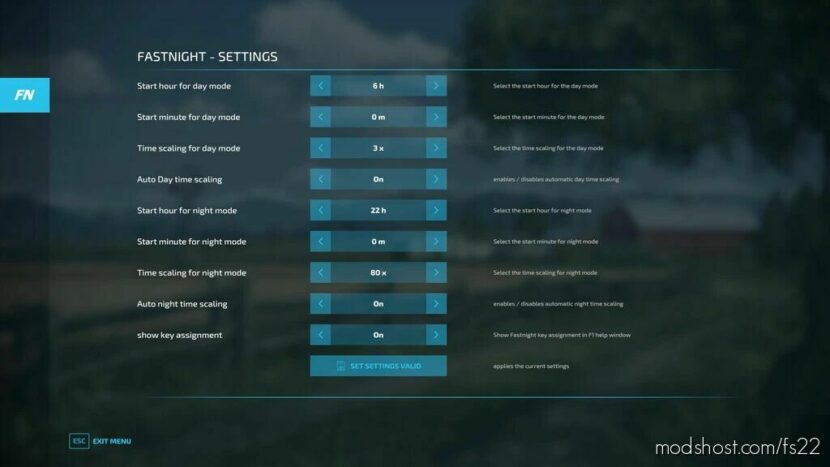 FS22 Script Mod: Fastnight (Featured)