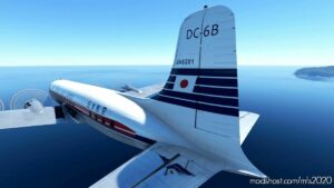 MSFS 2020 DC-6B Livery Mod: Pmdg DC-6B Japan AIR Lines (JA6201) (Featured)