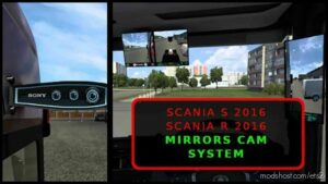 ETS2 Scania Part Mod: Digital Mirrors Camera System For Scania 2016 1.43 (Featured)