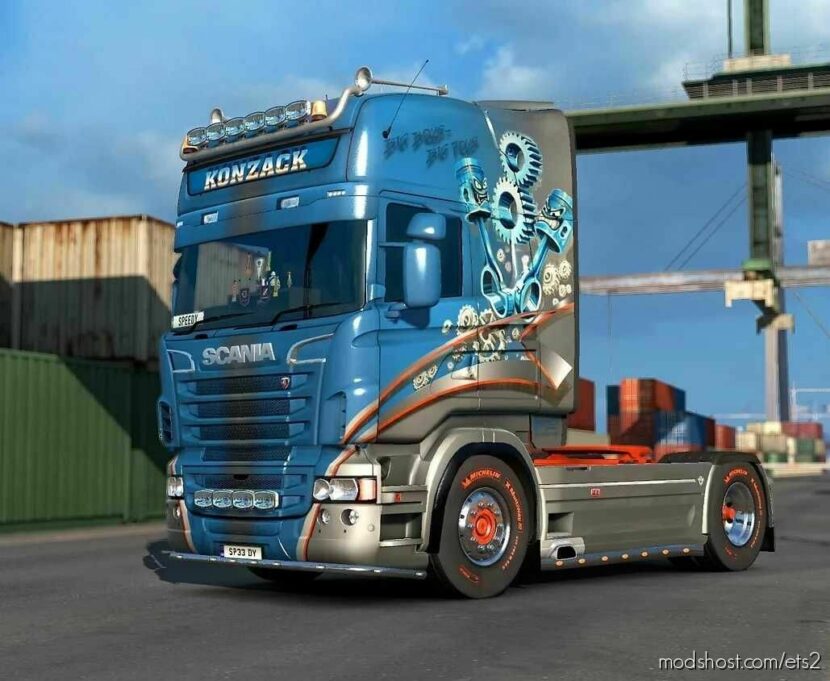 ETS2 RJL Mod: S-Scania RJL Konzack Transport Skin V1.1 (Featured)