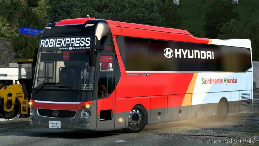 ETS2 Hyundai Bus Mod: Universe Express Noble Full Version 1.43 (Featured)