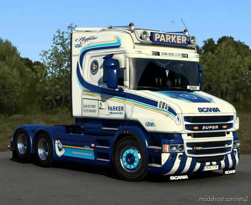 ETS2 RJL Mod: Parker Transport RJL Scania T Skin (Featured)