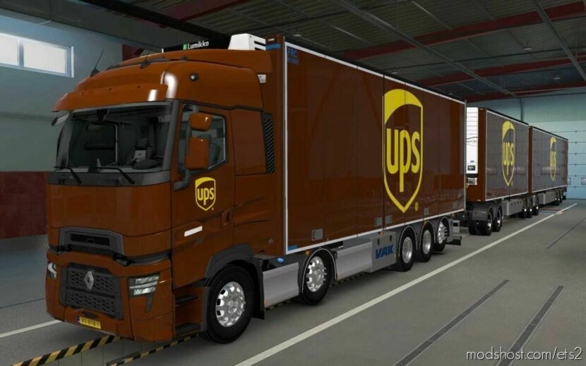 ETS2 Renault Mod: Skin Renault Range T Tandem UPS 1.43 (Featured)