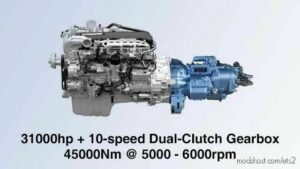 ETS2 Engines Part Mod: 31600HP Engine & Dual Clutch Gearbox Mod V1.01 (Featured)