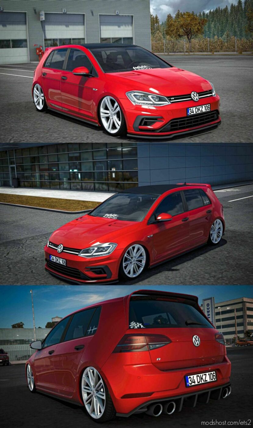 ETS2 Volkswagen Car Mod: Golf R Line 7.5 2018 1.43 (Featured)