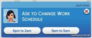 Sims 4 Mod: 5 DAY Work Week: Choose Your OWN Work Hours (Image #6)