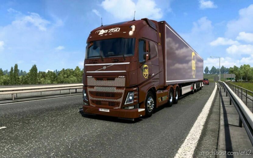 ETS2 Volvo Mod: Skin Volvo FH 2012 Globetrotter XL UPS 1.43 (Featured)