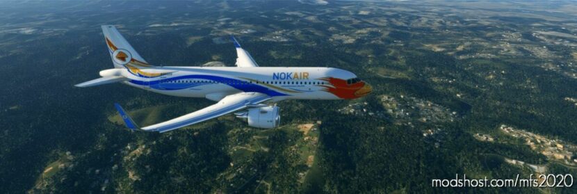 MSFS 2020 A32NX Livery Mod: A32NX NOK AIR (Ficitional) (Featured)