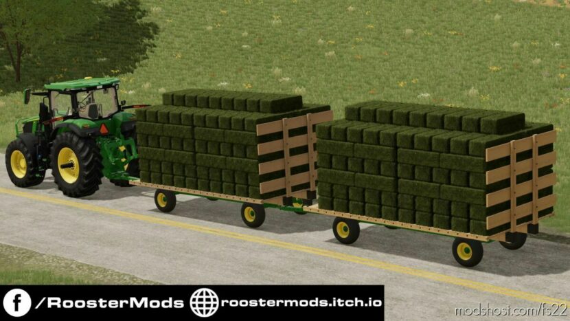 FS22 John Deere Trailer Mod: 1075 HAY Wagon (Featured)