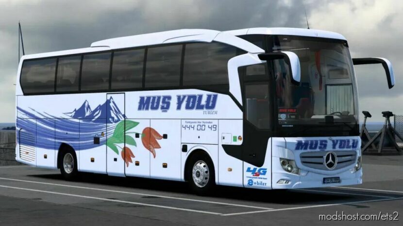 ETS2 Bus Mod: mercedes benz travego mus yolu skınpack (Featured)