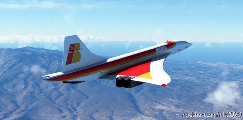 MSFS 2020 4K Livery Mod: DC Concorde – Iberia Retro (Featured)