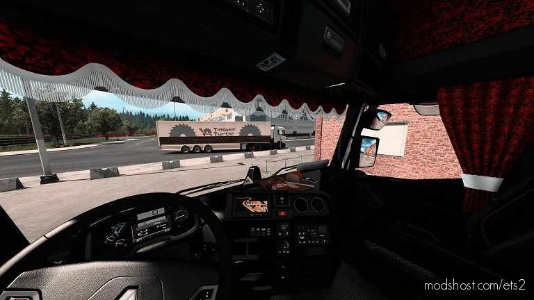 ETS2 Renault Mod: T Black & RED Plush Interior And Exterior 1.43 (Featured)