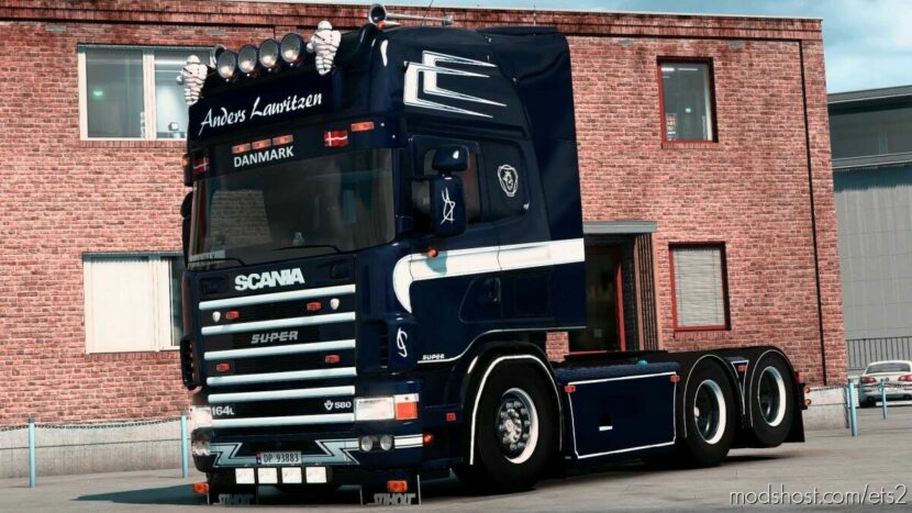 ETS2 RJL Mod: Scania R4 Anders Lauritzen 164L Skin (Featured)